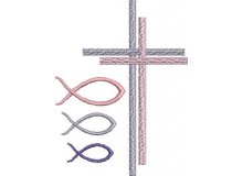 Stickdatei - Doppelkreuz Fische